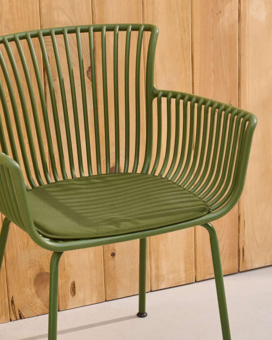 Surpika outdoor chair with green steel legs