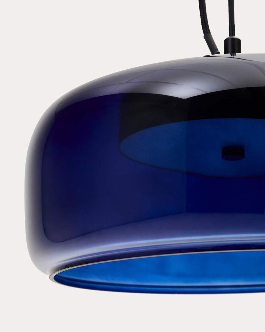 Reig blue glass ceiling lamp, Ø 38 cm