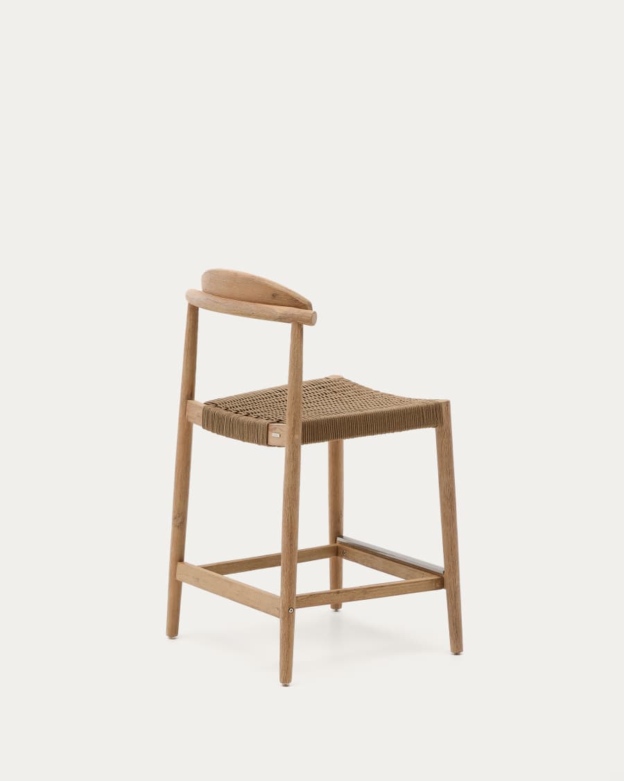 Nina stool in solid acacia wood height 62 cm