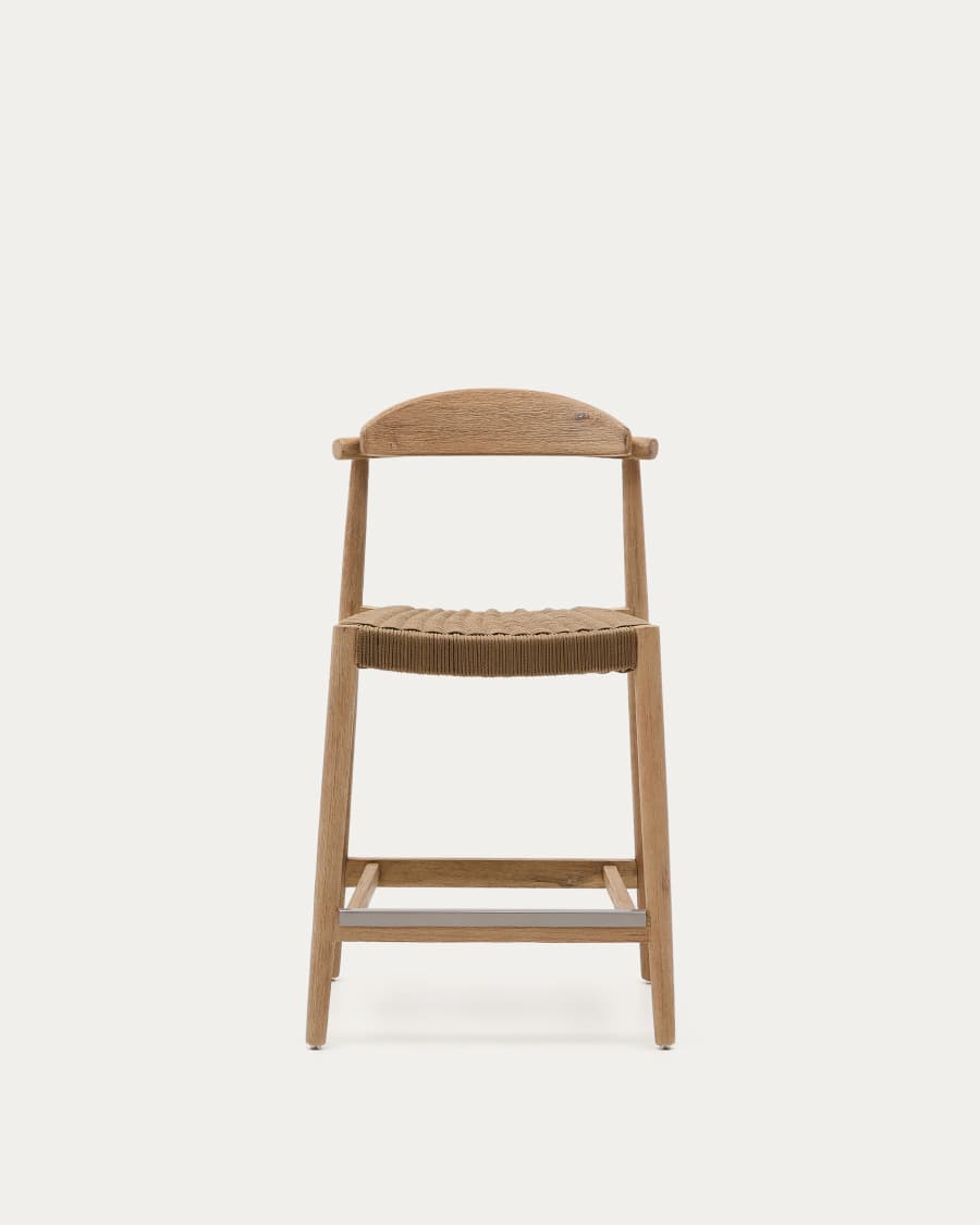 Nina stool in solid acacia wood height 62 cm