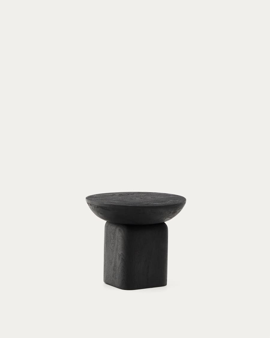 Ovak side table in solid acacia wood with black finish FSC 100% Ø50cm