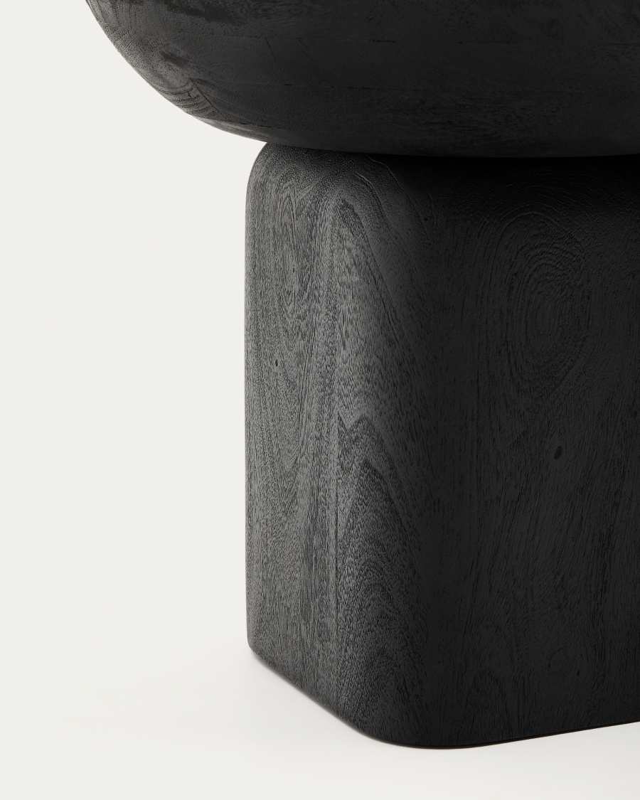 Ovak side table in solid acacia wood with black finish FSC 100% Ø50cm