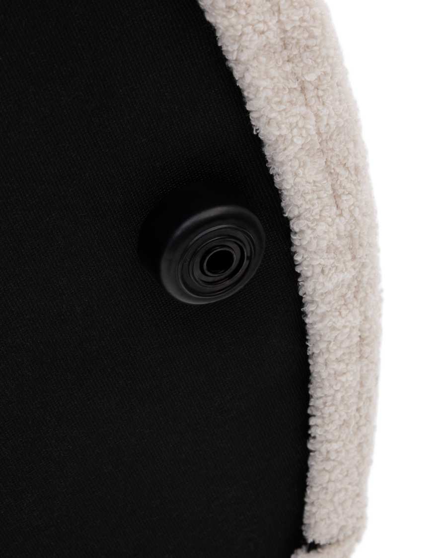 Kaeli footrest with removable cover in ecru bouclé Ø 90 cm