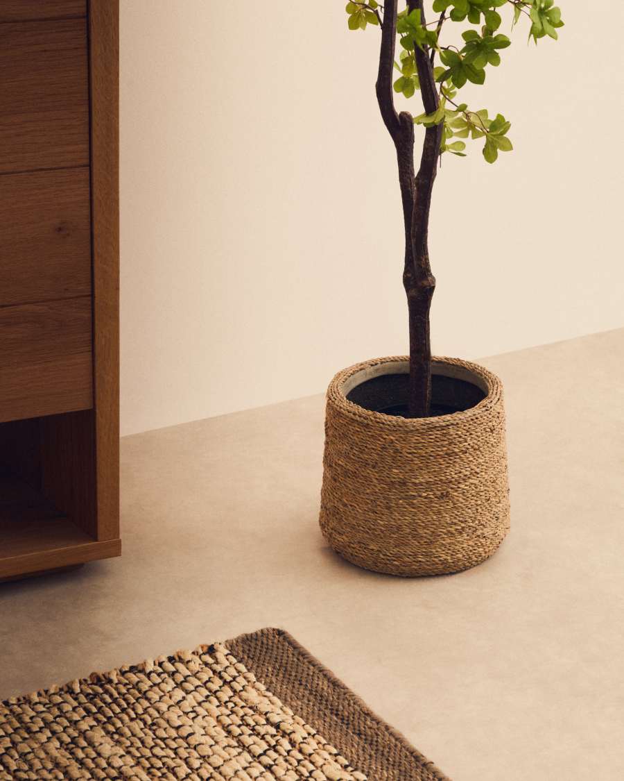 Sigal set of 2 cement plant pots in a natural finish, Ø 24 cm / 31 cm
