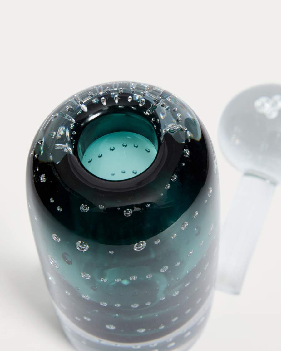 Vase Lunivo en verre vert 16,5 cm