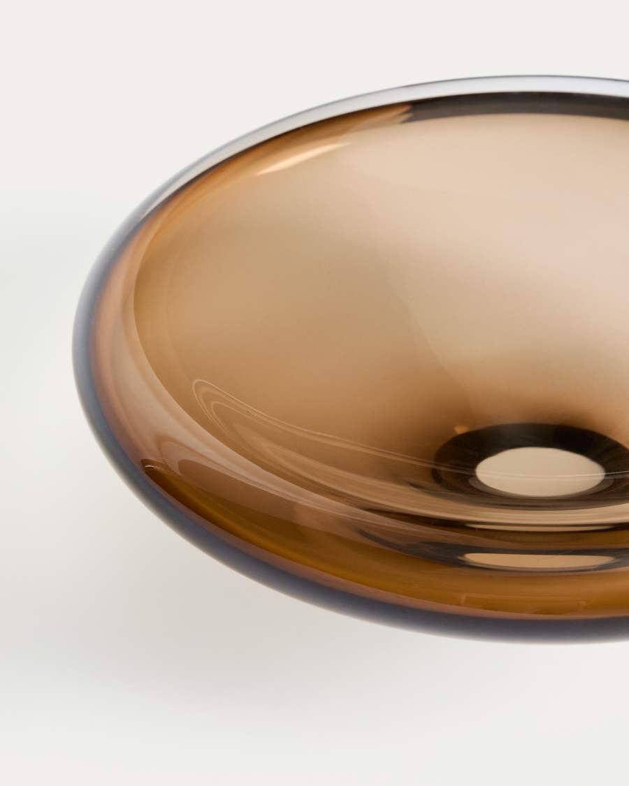 Centre de table Zolira en verre marron Ø 31 cm