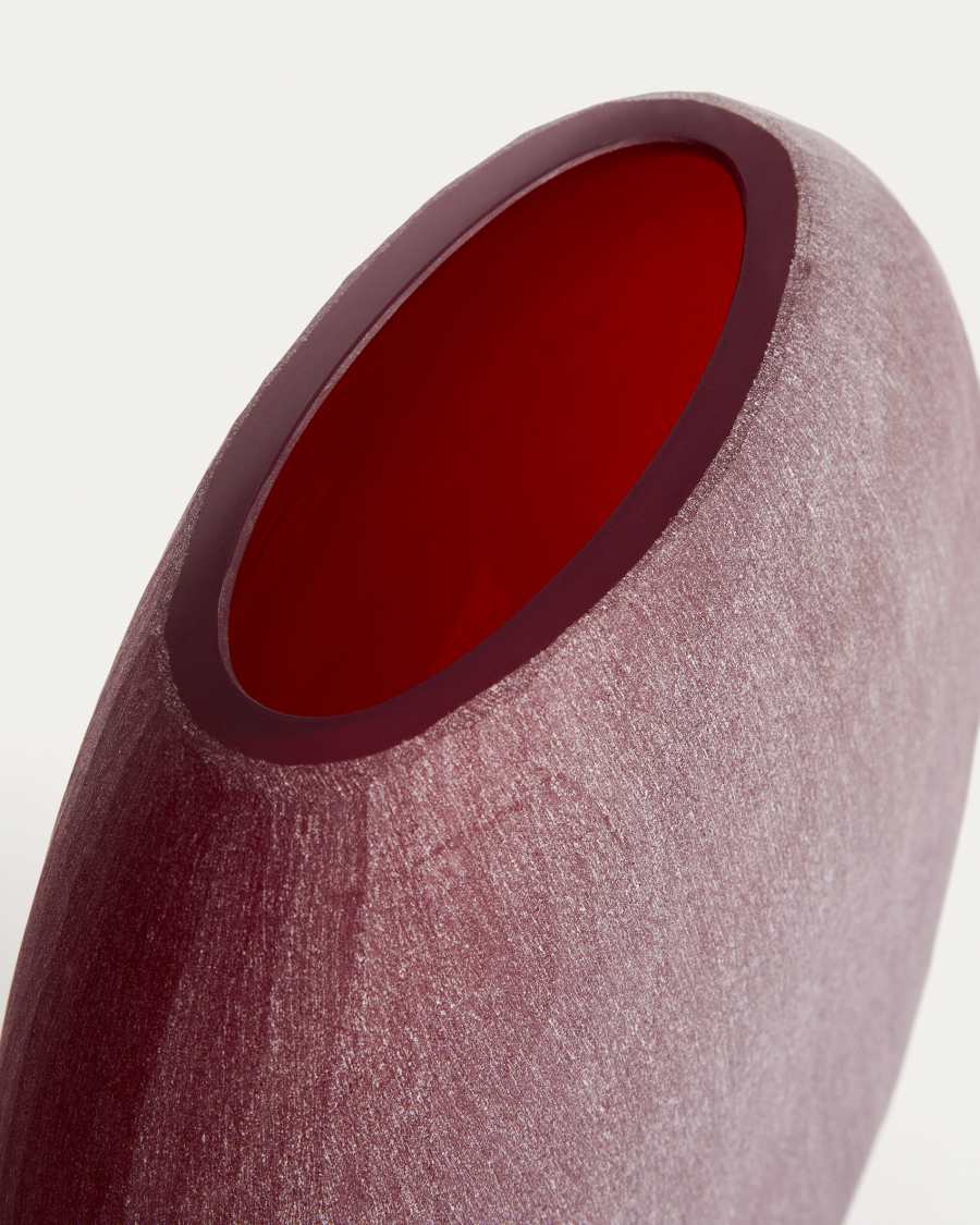 Vase Rovena en verre bordeaux 33,5 cm