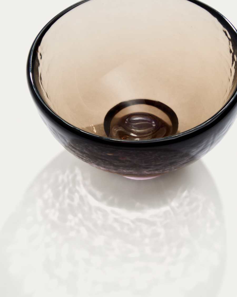 Sileia small bowl made of brown recycled glass