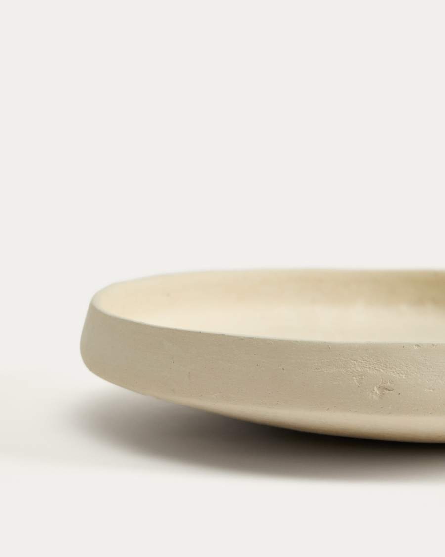 Mireni papier-mâché centrepiece beige Ø 29 cm