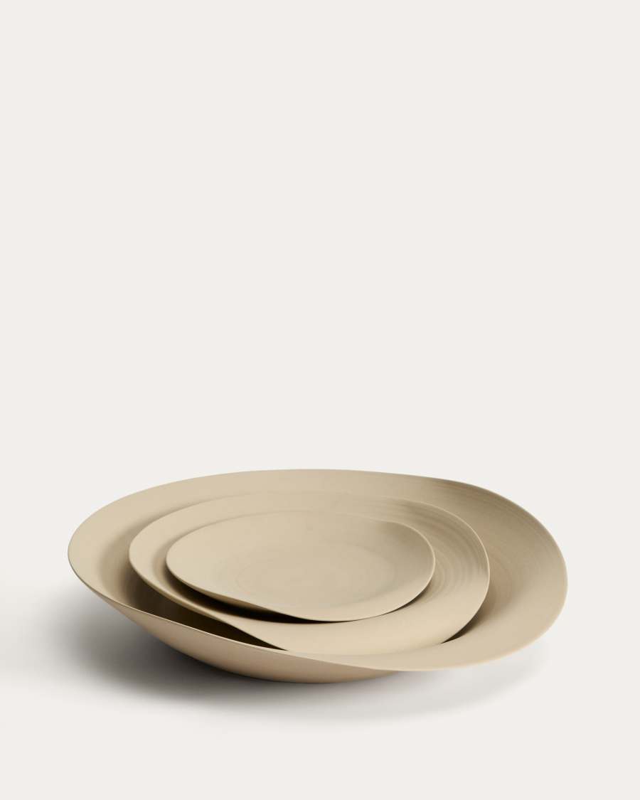 Ebenor beige ceramic table centerpiece Ø 30 cm