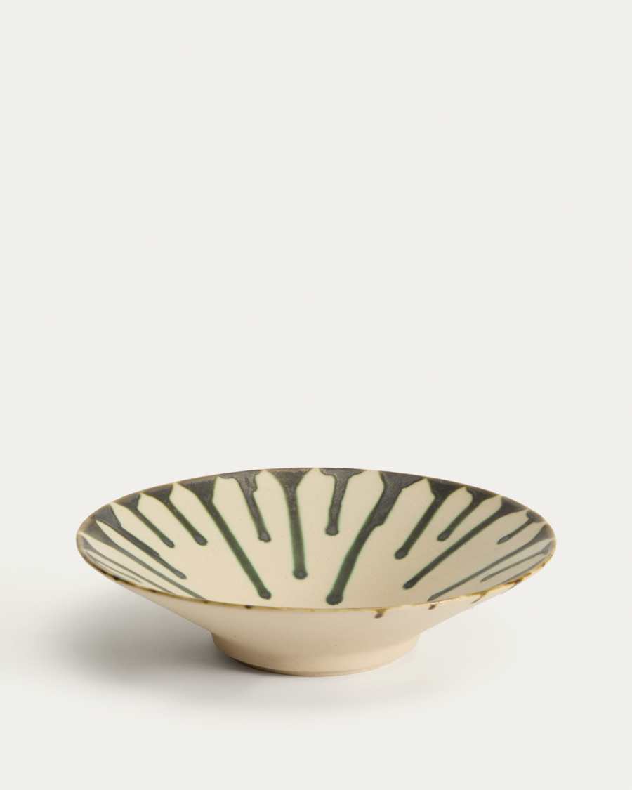 Olmera ceramic centrepiece in beige and green Ø 36.5 cm