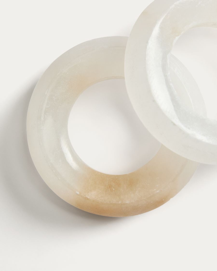 Noreli set of 2 alabaster napkin rings