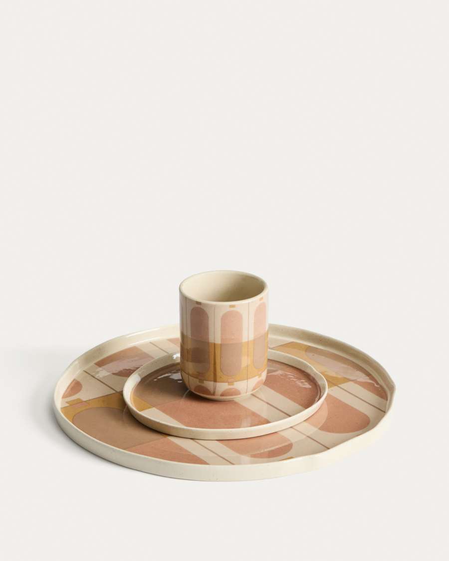Julnet dinner plate in beige ceramic