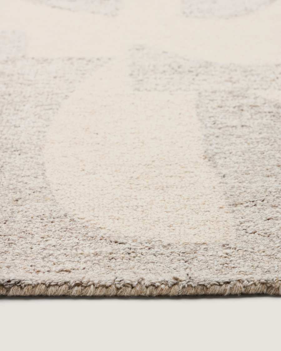 Norela grey jacquard wool blend rug 300 x 200cm