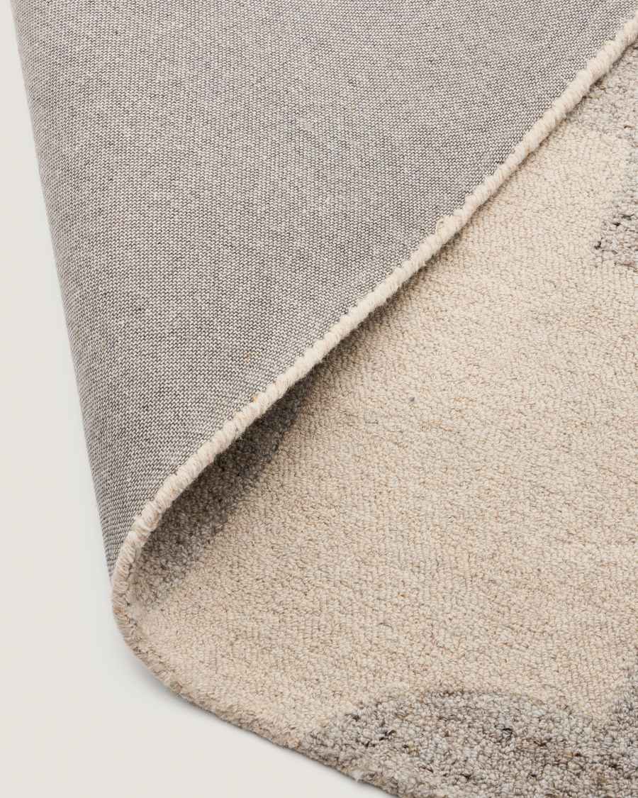 Norela grey jacquard wool blend rug 300 x 200cm