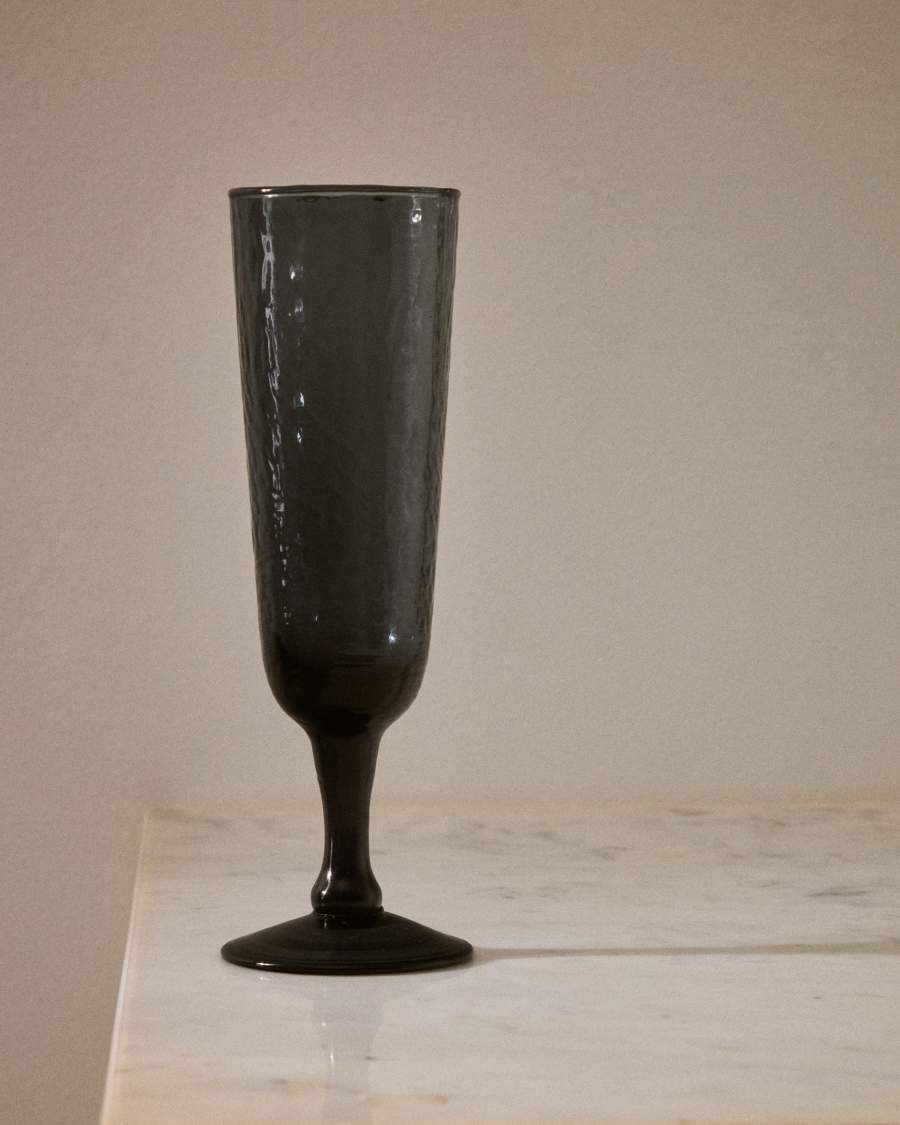 Sileia wine glass made of blue recycled glass