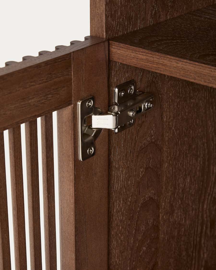 Beyla bedside table in ash veneer and solid ash wood with walnut finish 53 x 62.5cm FSC 100%