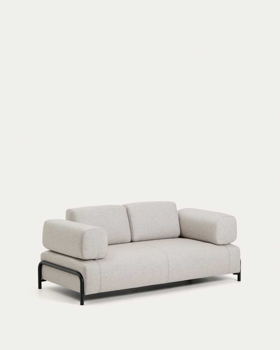 Compo 2-seater greige sofa with black metal frame 200 cm FSC Mix Credit