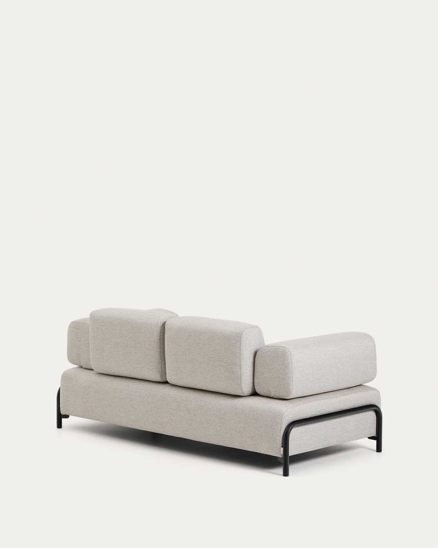Compo 2-seater greige sofa with black metal frame 200 cm FSC Mix Credit