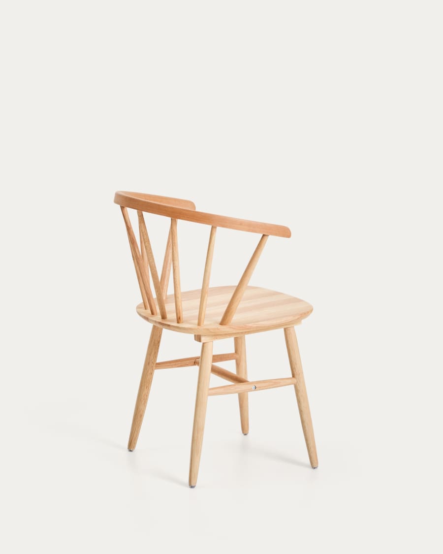 Sedia Trise DM e legno massello di caucciù laccato naturale