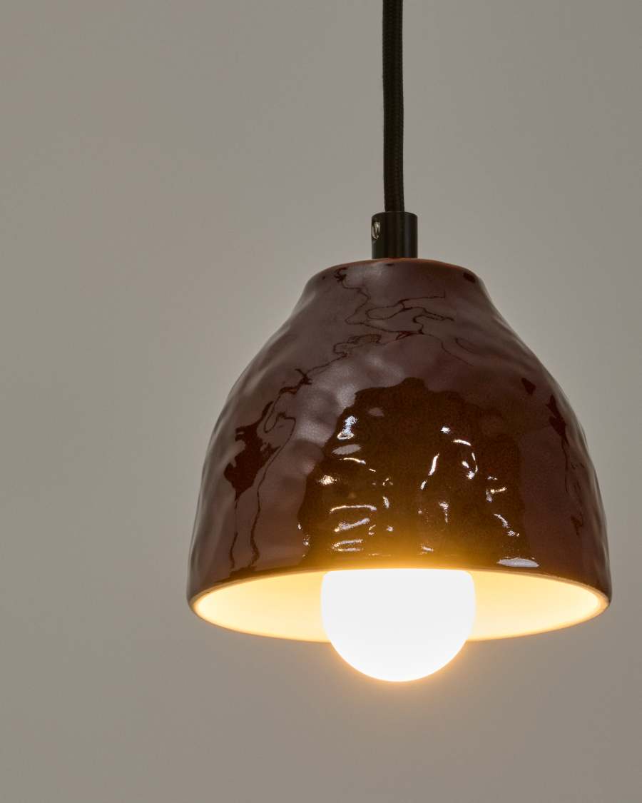 Drava ceiling lamp in burgundy ceramic