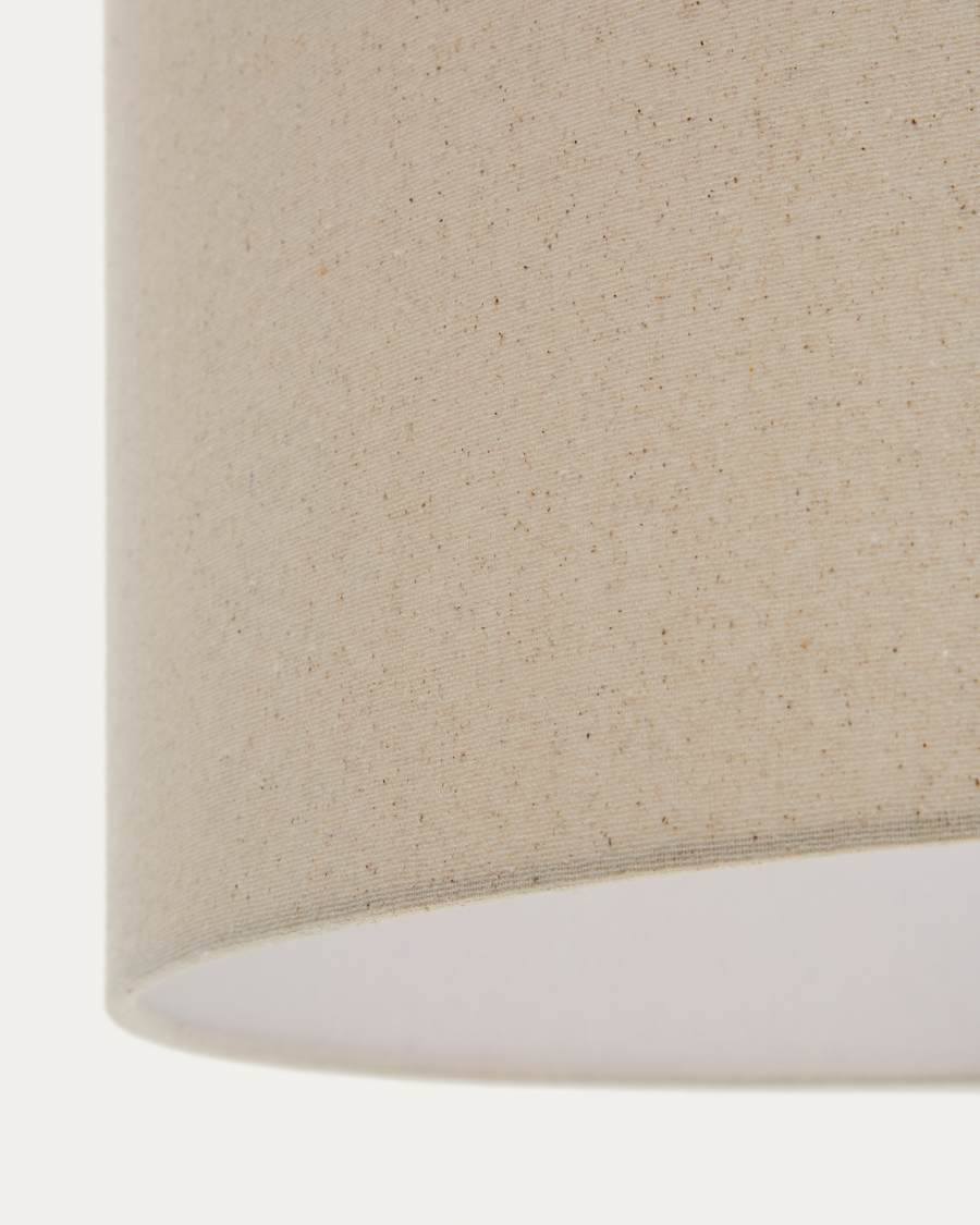 Mavran ceiling lamp in brown and mustard ceramic with cotton lampshade