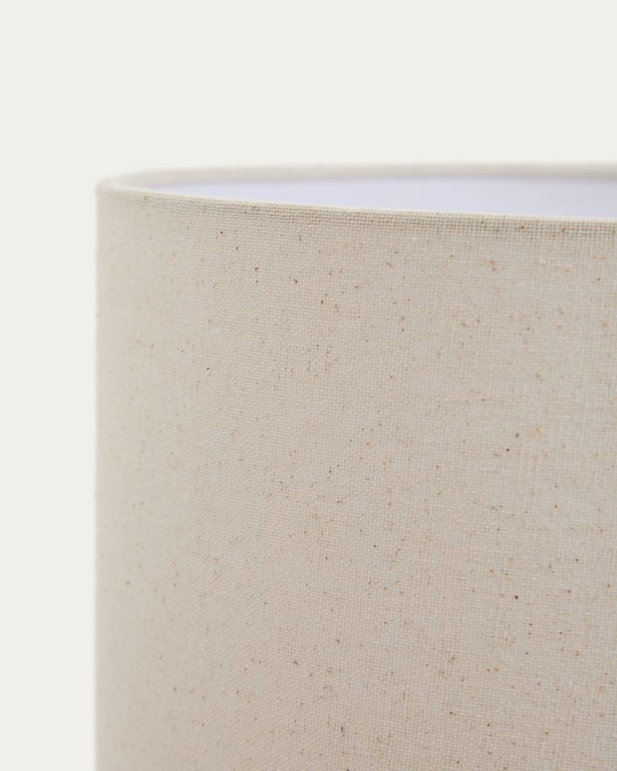 Mavran table lamp with brown and mustard ceramic base and cotton lampshade