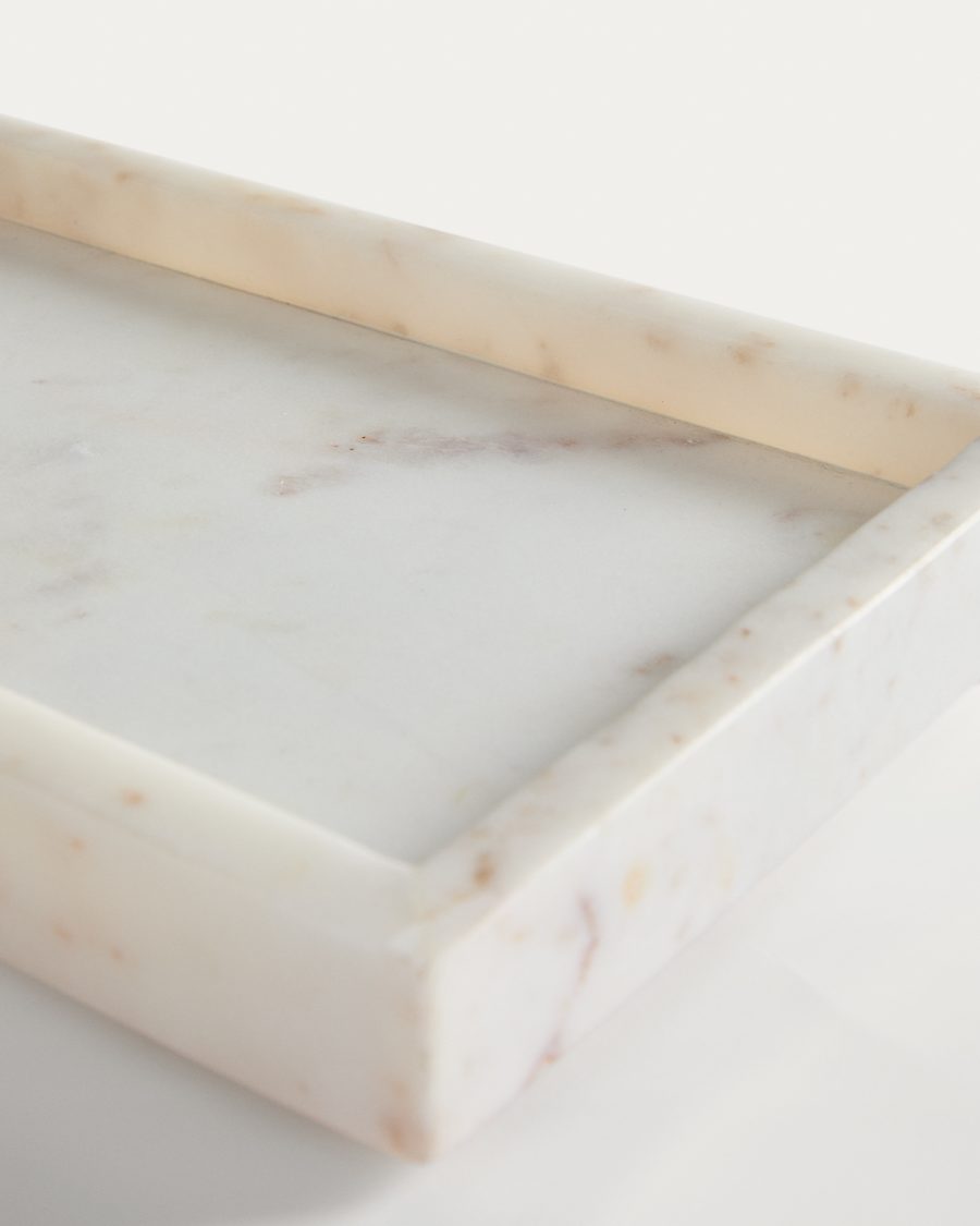 Serela tray in white marble 35 x 18 cm