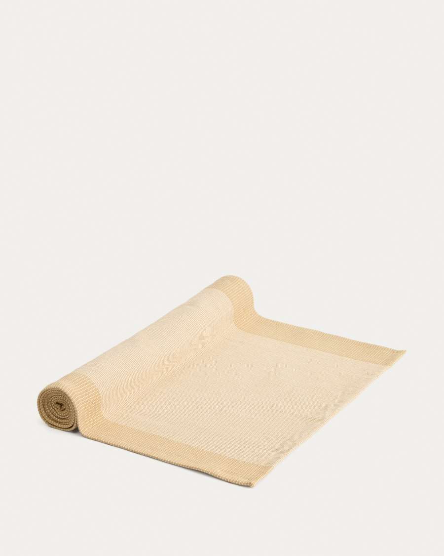 Briven beige 100% cotton table runner 50 x 150cm