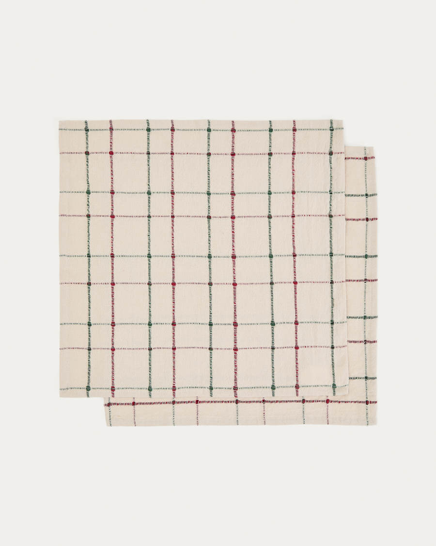 Set Aldelie mit 2 Servietten aus 100 % Baumwolle mit Jacquardmuster, mehrfarbig