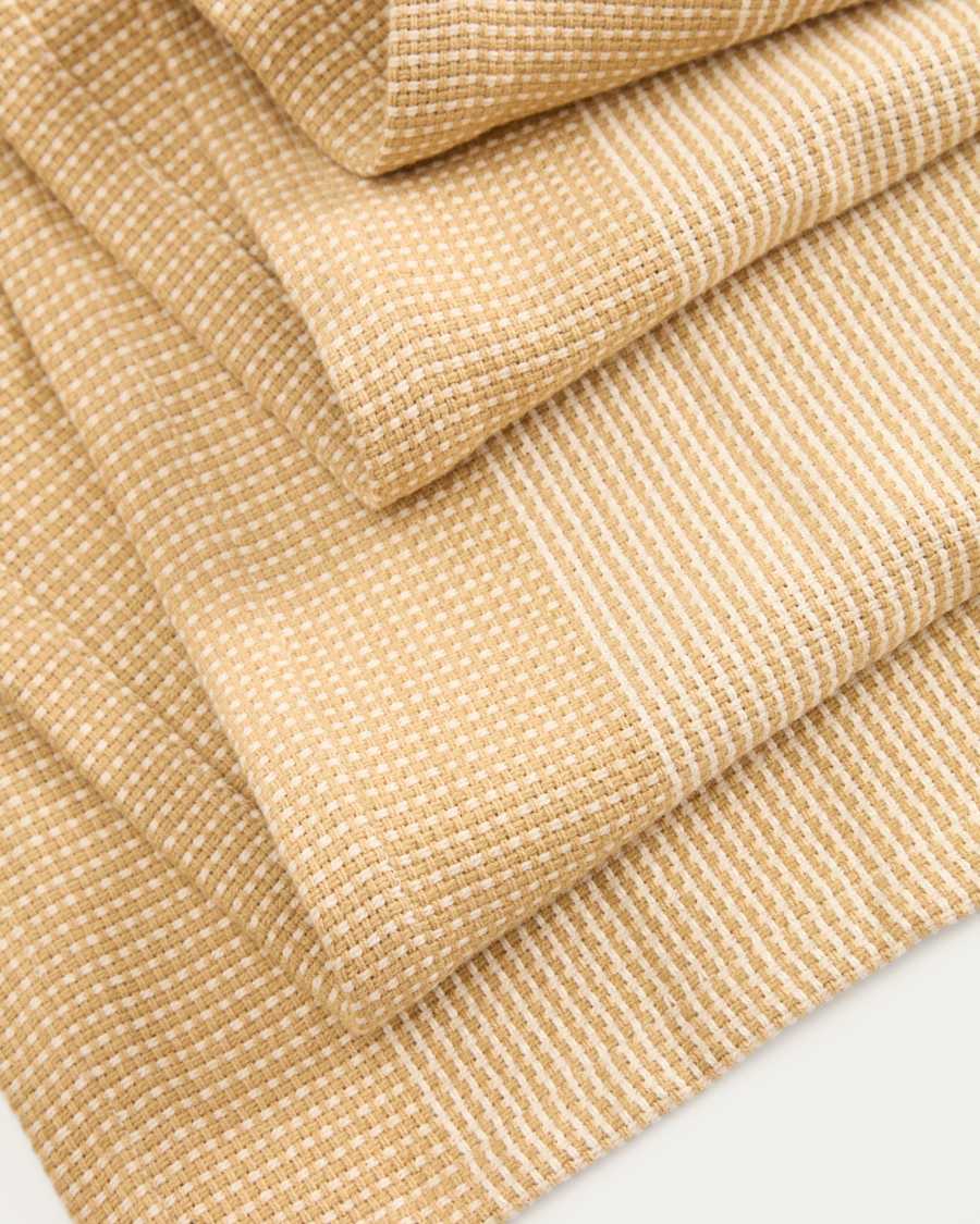 Briven beige 100% cotton table runner 50 x 150cm