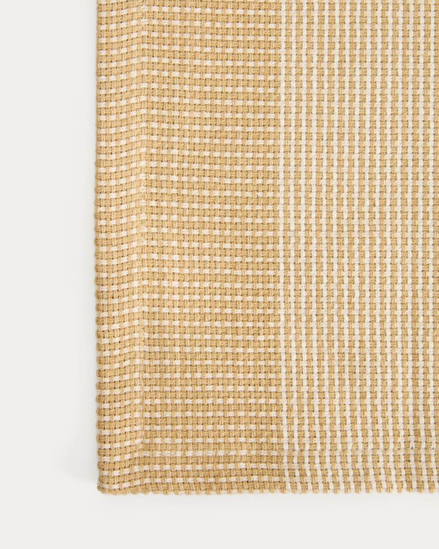Briven beige 100% cotton table runner 50 x 150cm