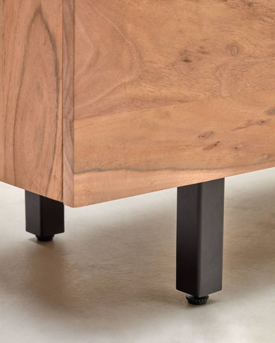 Uxue solid acacia wood sideboard in a natural finish, 100 x 155 cm