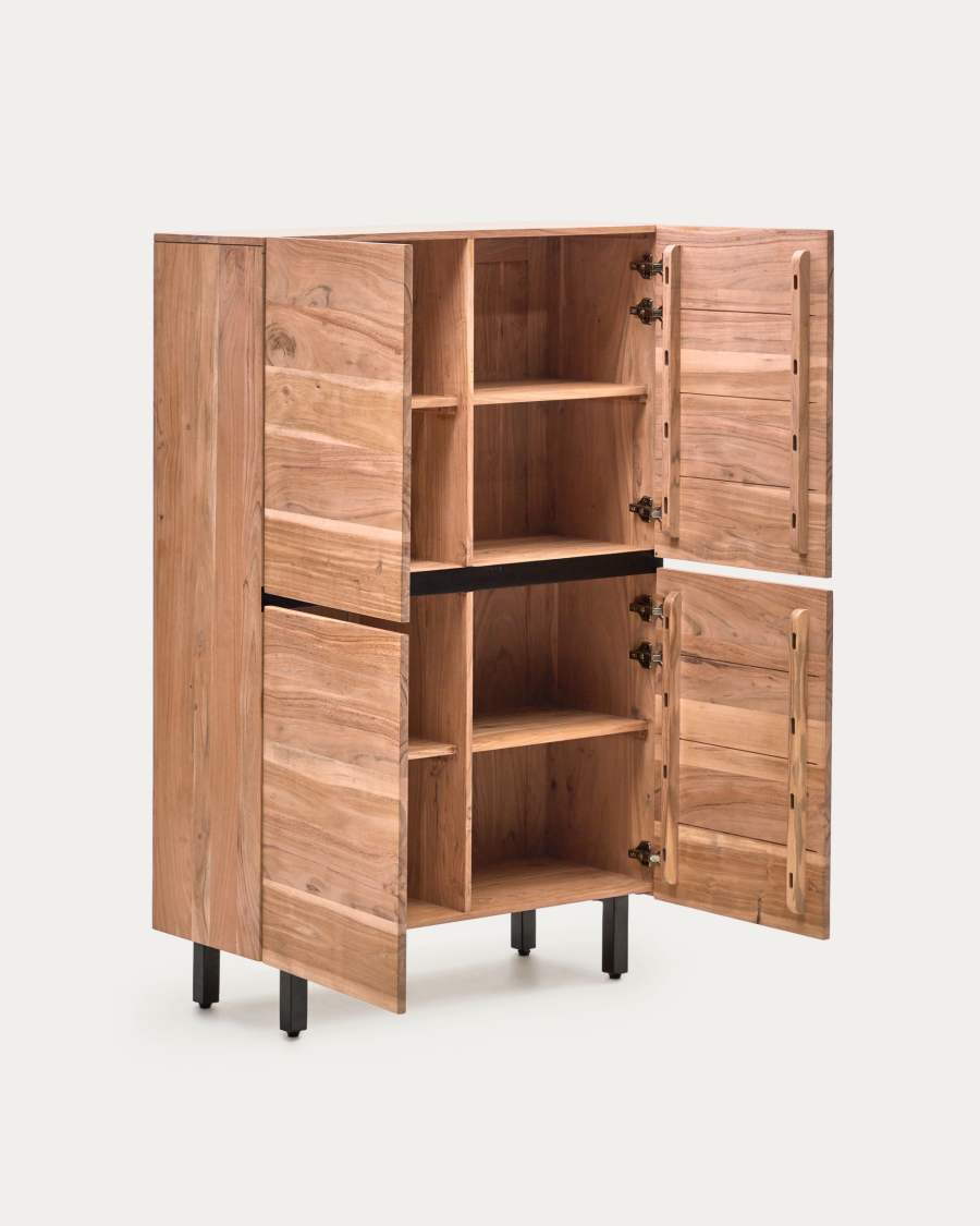 Uxue solid acacia wood sideboard in a natural finish, 100 x 155 cm