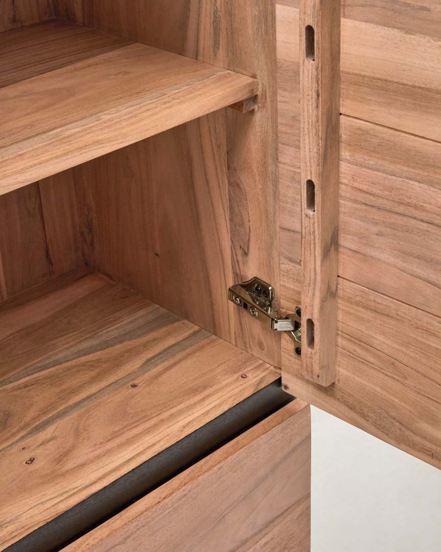 Uxue solid acacia wood sideboard in a natural finish, 100 x 155 cm