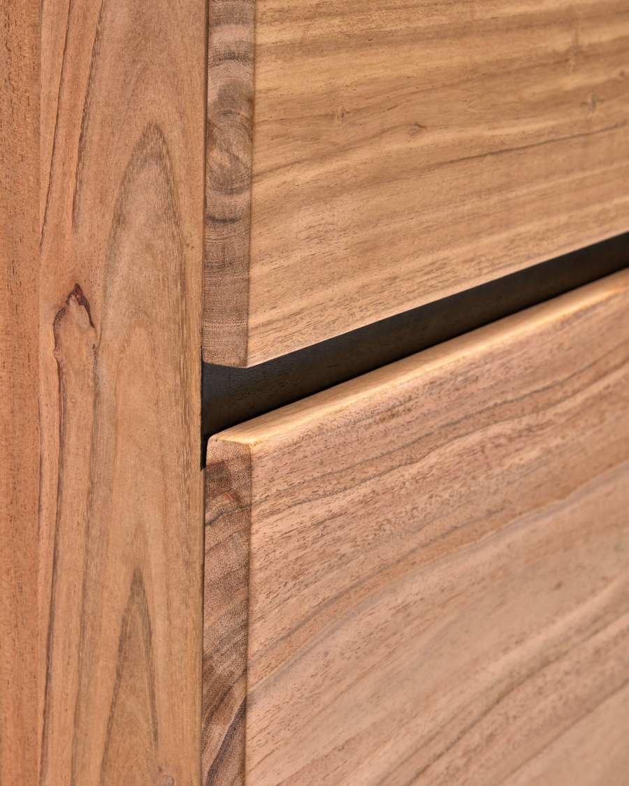 Uxue solid acacia wood sideboard in a natural finish, 100 x 155 cm