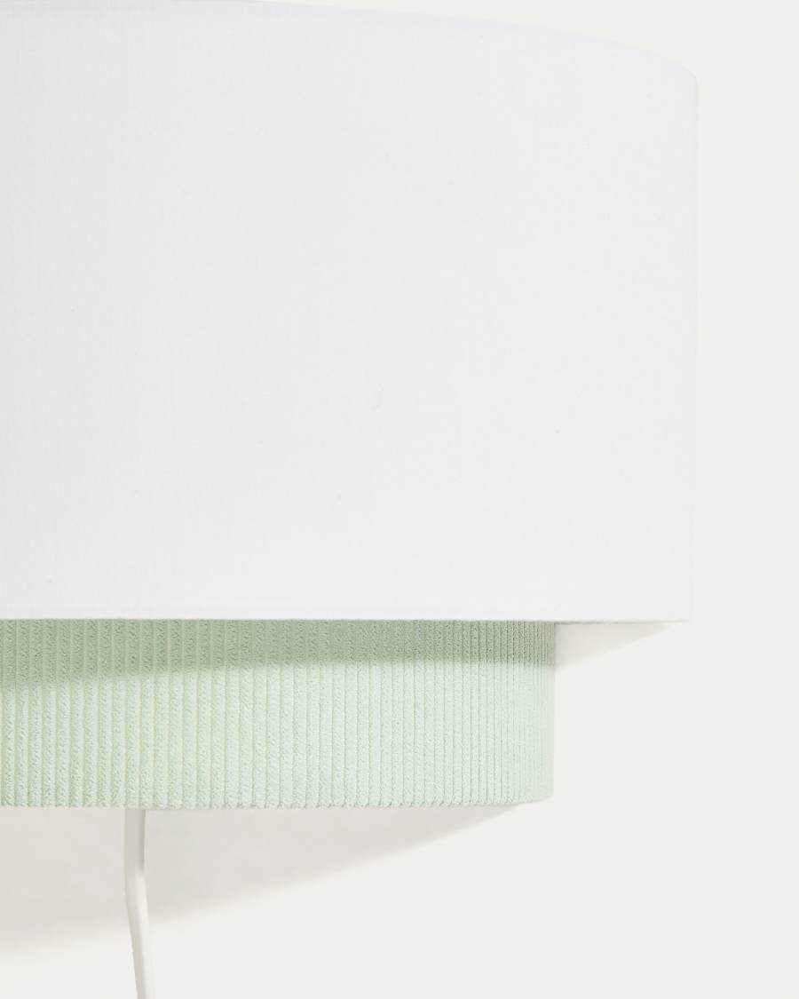 Bianella cotton and turquoise corduroy wall light Ø 40cm