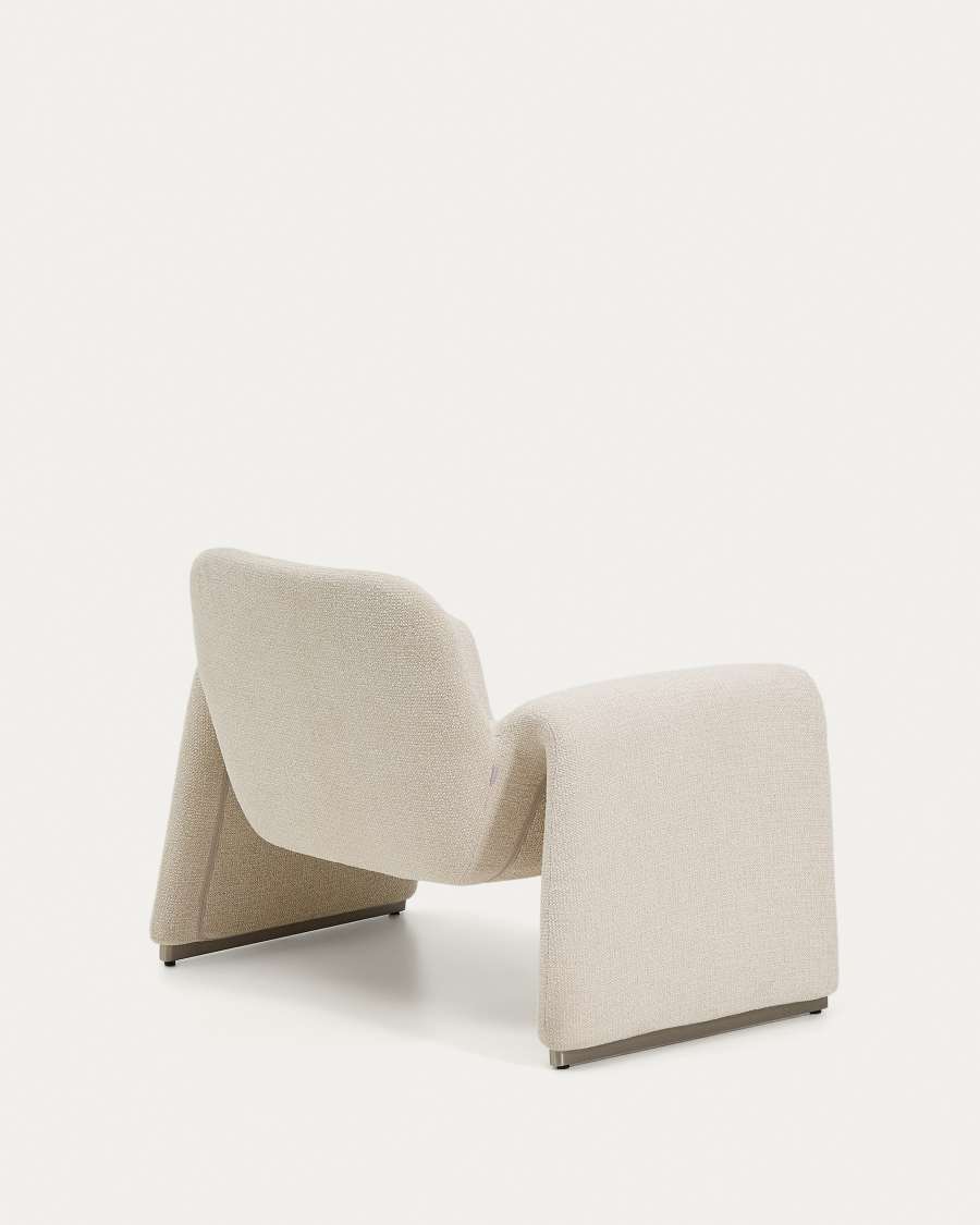 Melvia beige chenille armchair