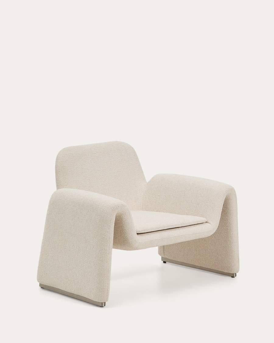 Melvia beige chenille armchair