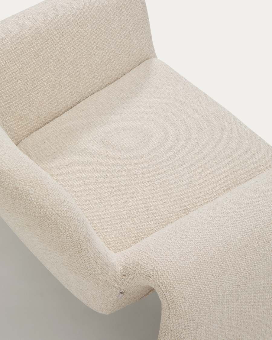 Melvia beige chenille armchair