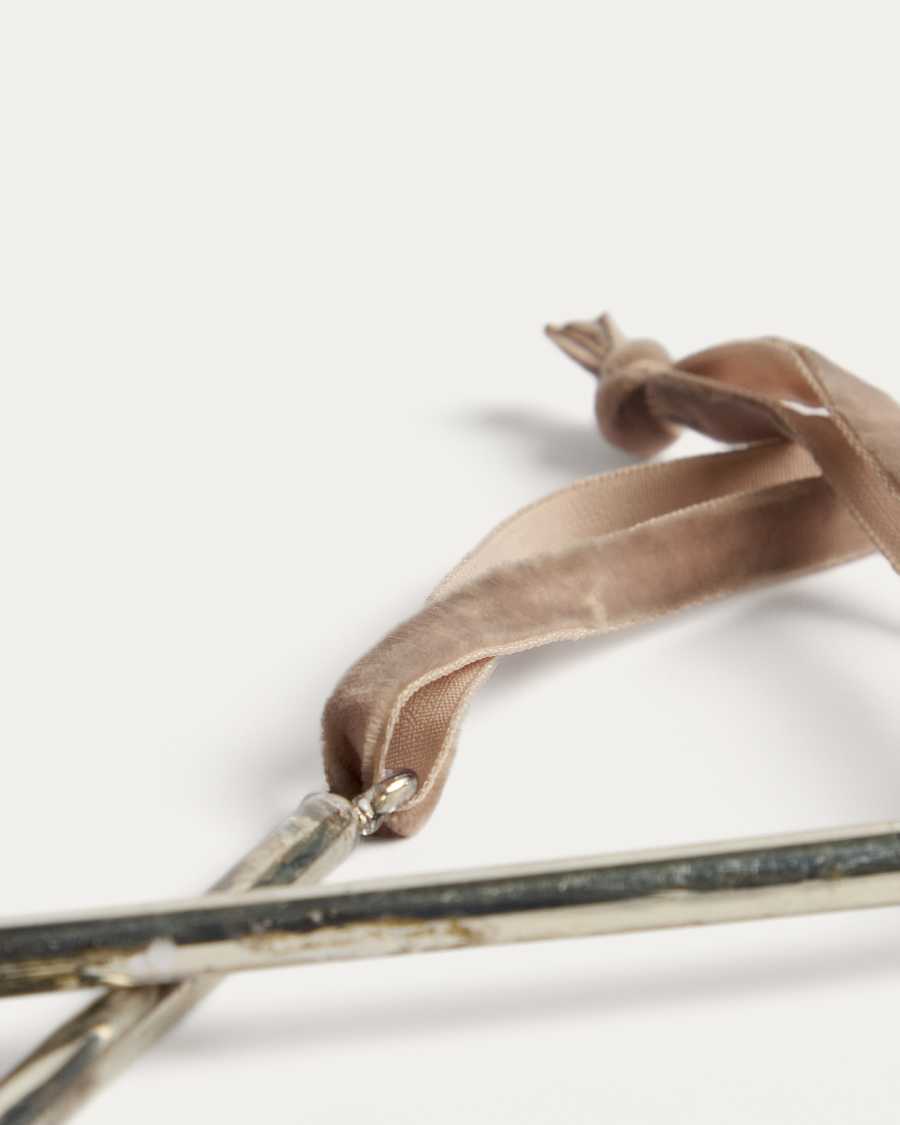 Set Alsenia di 2 ornamenti da appendere in vetro riciclato argentato 20 cm