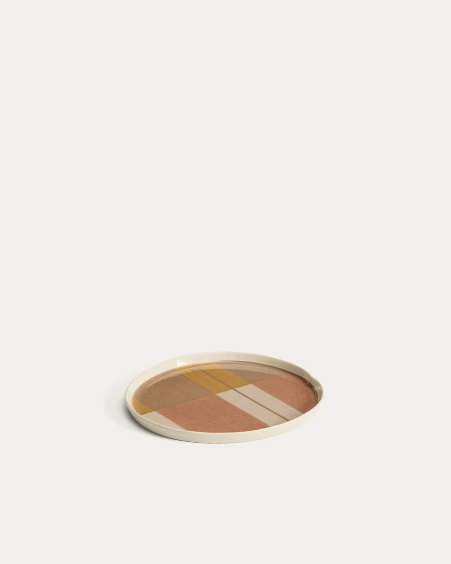Julnet dessert plate in beige ceramic