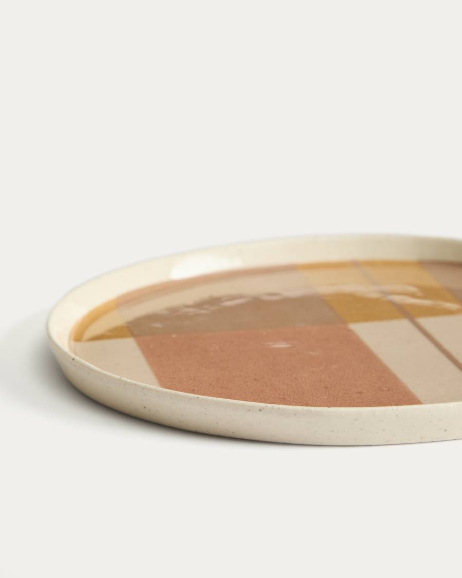 Julnet dessert plate in beige ceramic