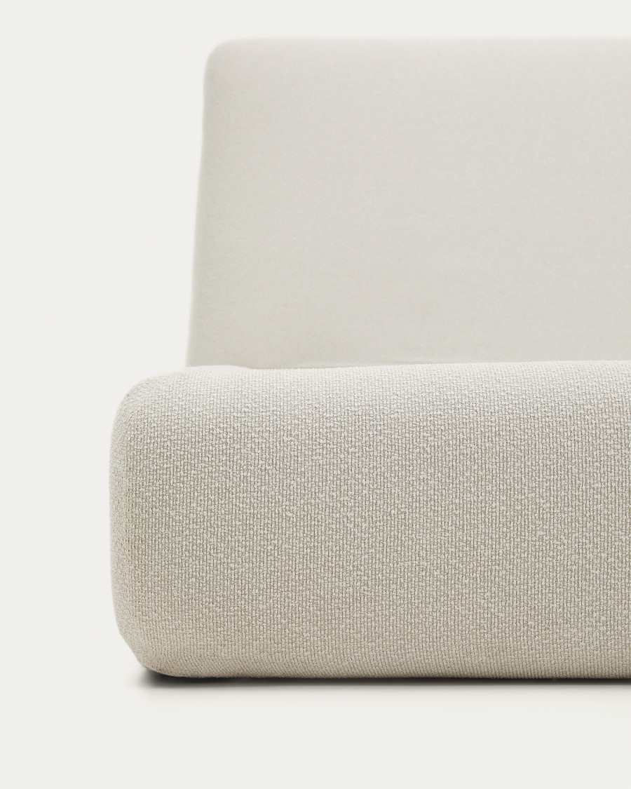 Martina bed with removable cover in ecru chenille for mattress 90 x 200cm