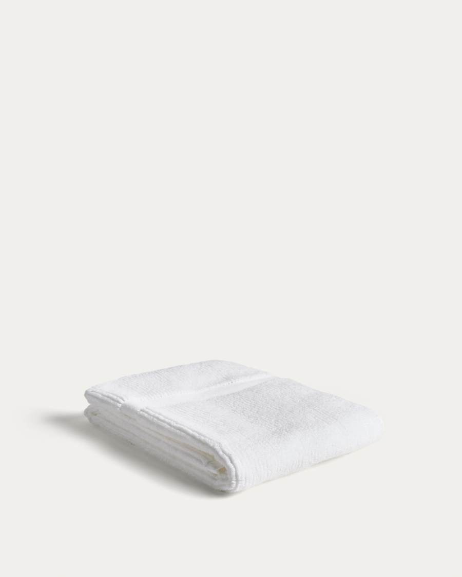 Olvira 100% cotton white jacquard hand towel 50 x 90cm