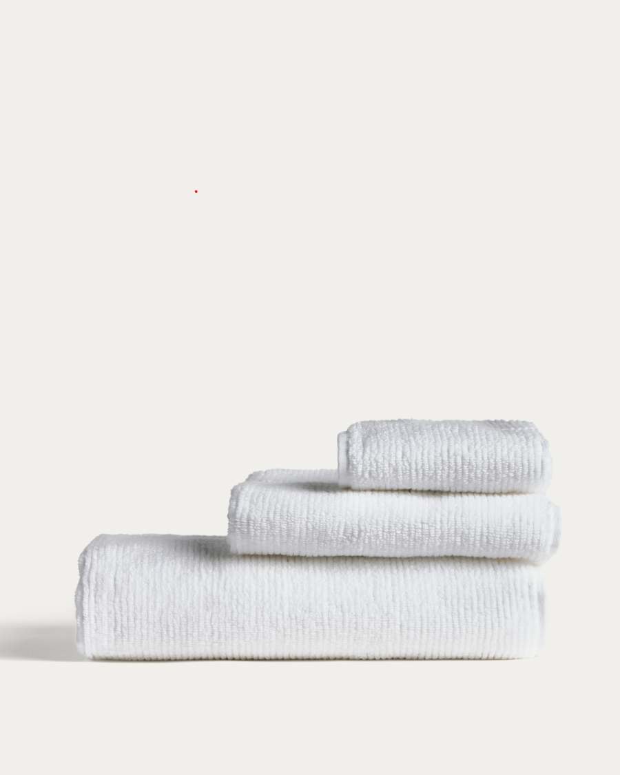 Olvira 100% cotton white jacquard bath towel 70 x 140cm