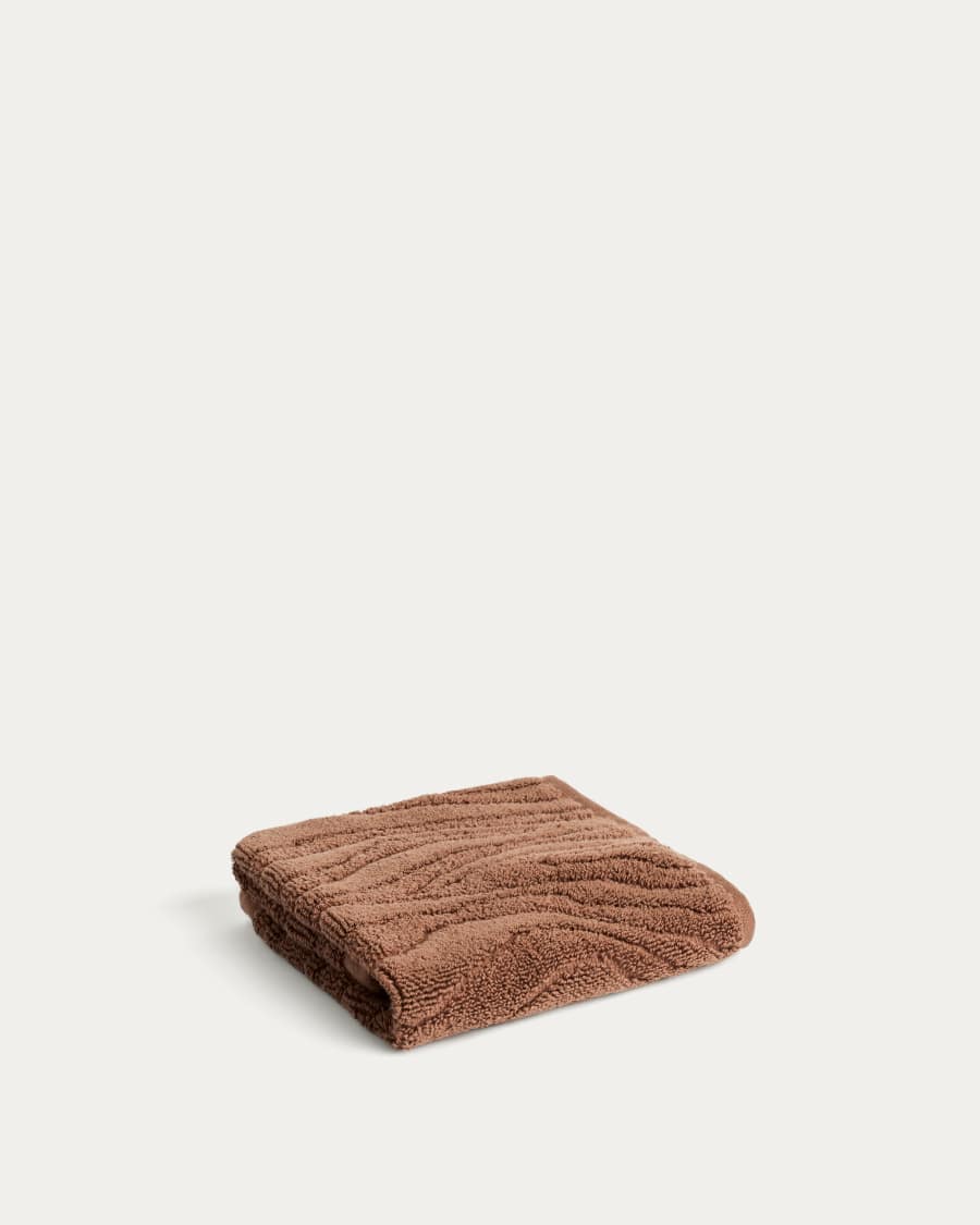 Dalira 100% cotton dark brown zebra jacquard face towel 30 x 50cm