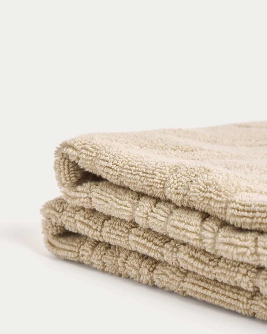 Dalira 100% cotton beige zebra jacquard bath towel 70 x 140cm