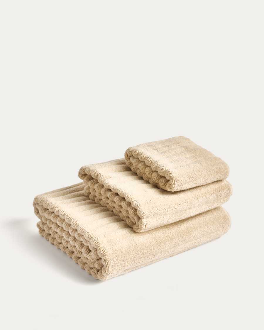 Navira 100% cotton beige face towel 30 x 50cm