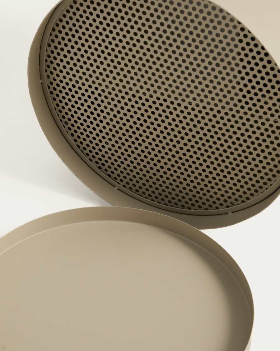 Atin beige metal large umbrella stand